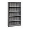 5 Shelf Bookcase (1 fixed shelf), Gray Steel - Mayline