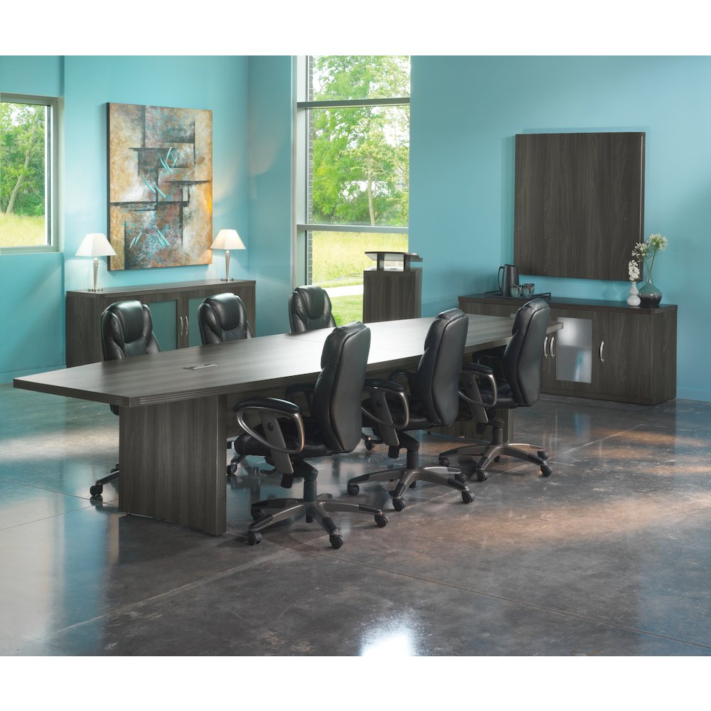 12' Conference Table, Boat Surface, Gray Steel - Mayline
