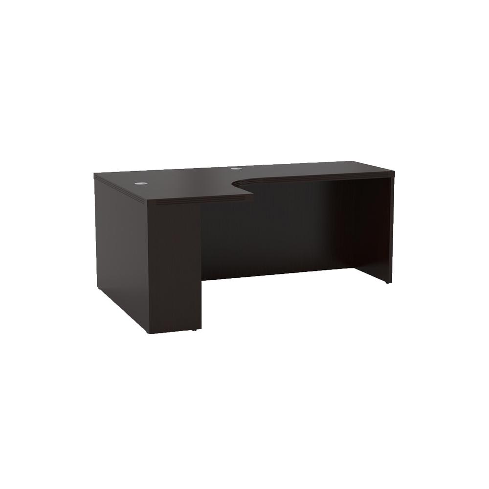 72'' Left Extended Corner Table, Mocha - Mayline