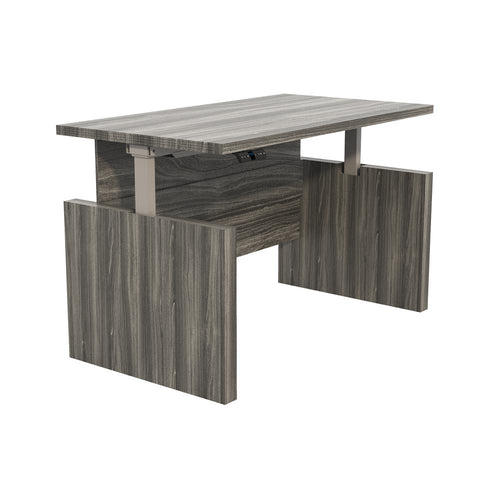 Aberdeen® Height-Adjustable Desk, Straight Front Top & Base, 72'' W - GraySteel - Mayline