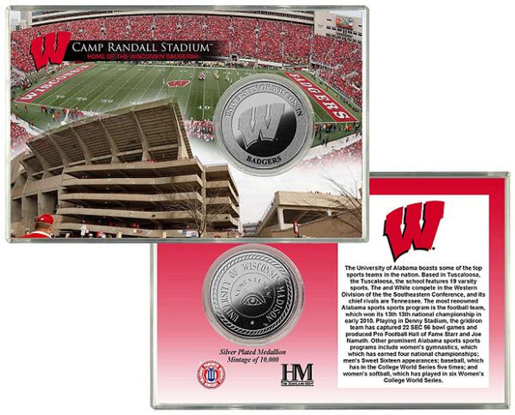 Wisconsin Badgers Silver Coin Card - Stadium - The Highland Mint