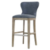 Dorsey Faux Leather Bar Stool Drift Wood Legs - New Pacific Direct