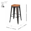 Metropolis Backless Bar Stool, (Set of 4) - New Pacific Direct