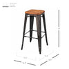 Metropolis Backless Bar Stool, (Set of 4) - New Pacific Direct