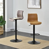 Jayden Faux Leather Low Back Gaslift Bar Stool, (Set of 2) - New Pacific Direct