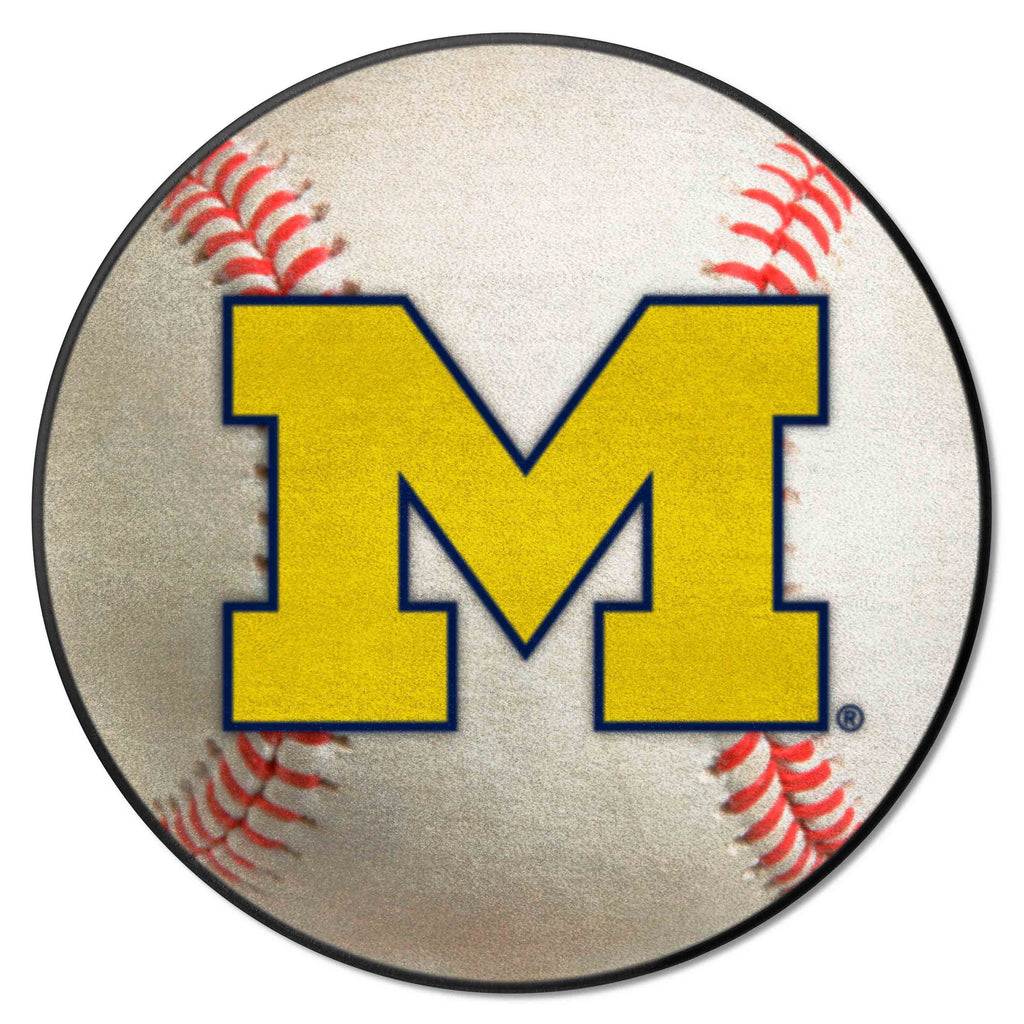 Fanmats - University of Michigan Baseball Mat 27'' diameter