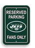 New York Jets Sign 12x18 Plastic Reserved Parking Style -