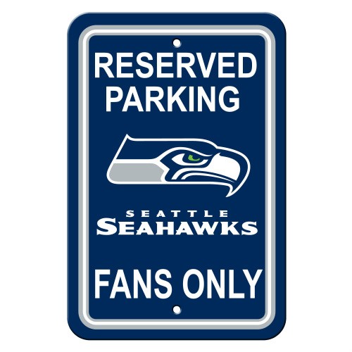 Seattle Seahawks Sign 12x18 Plastic Reserved Parking Style -