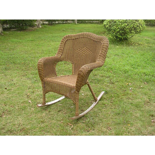 Resin Wicker Camel Back Rocking Chairs (Set of Two) - International Caravan