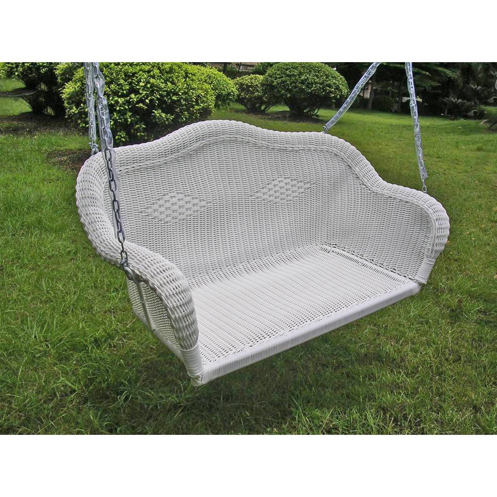 Resin Wicker Hanging Loveseat Swing - International Caravan