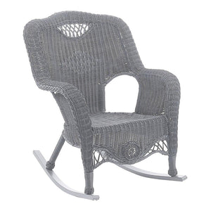 Riviera Resin Wicker/ Aluminum Outdoor Rocking Chair, Weathered Grey - International Caravan