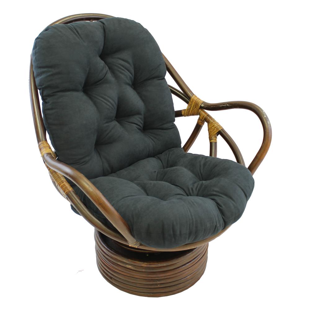 Rattan Swivel Rocker with Micro Suede Cushion - International Caravan