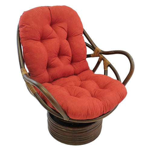 Rattan Swivel Rocker with Micro Suede Cushion - International Caravan