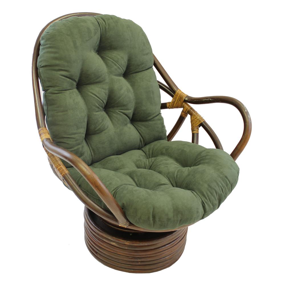 Rattan Swivel Rocker with Micro Suede Cushion - International Caravan