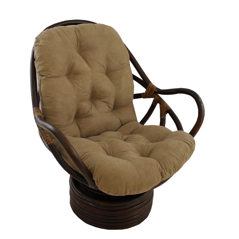 Cane Swivel Rocker Rattan Swivel Rocker with Micro Suede Cushion - International Caravan ...