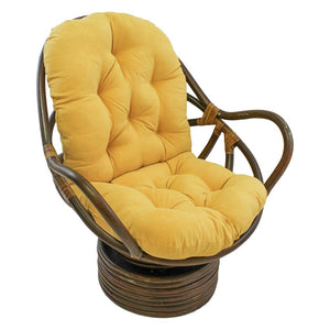 Rattan Swivel Rocker with Micro Suede Cushion - International Caravan