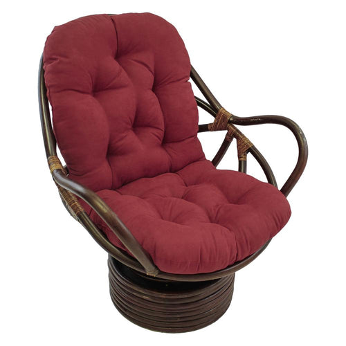 Rattan Swivel Rocker with Micro Suede Cushion - International Caravan