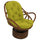 Rattan Swivel Rocker with Outdoor Fabric Cushion, Lime - International Caravan