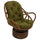 Rattan Swivel Rocker with Outdoor Fabric Cushion, Avocado - International Caravan
