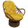 Rattan Swivel Rocker with Outdoor Fabric Cushion, Lemon - International Caravan