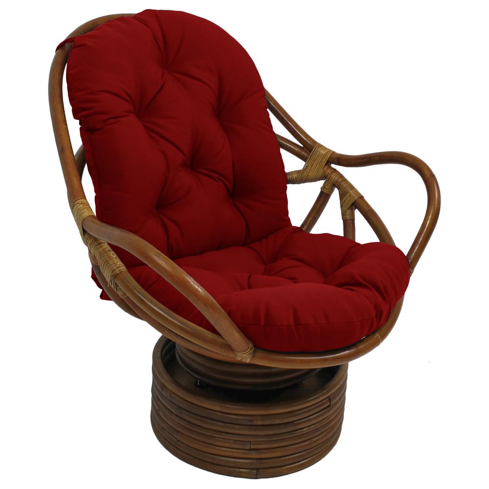 Rattan Swivel Rocker with Outdoor Fabric Cushion, Papprika - International Caravan