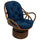 Rattan Swivel Rocker with Outdoor Fabric Cushion, Azul - International Caravan