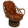 Rattan Swivel Rocker with Outdoor Fabric Cushion, Cinnamon - International Caravan