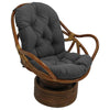 Rattan Swivel Rocker with Outdoor Fabric Cushion, Cool Grey - International Caravan