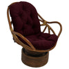 Rattan Swivel Rocker with Outdoor Fabric Cushion, Merlot - International Caravan