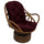 Rattan Swivel Rocker with Outdoor Fabric Cushion, Merlot - International Caravan