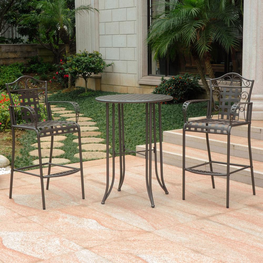 Set of Three Iron Bar Bistro - International Caravan