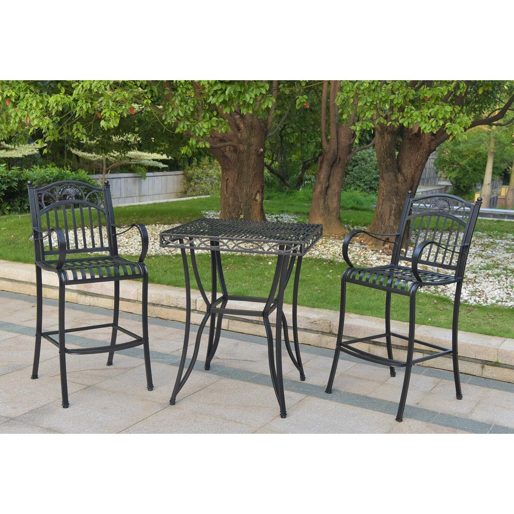 Segovia Iron Set of Three Bar Bistro Group - International Caravan