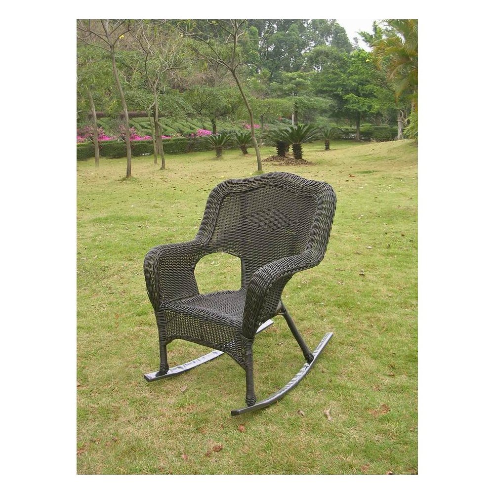 Resin Wicker Camel Back Rocking Chairs (Set of Two) - International Caravan