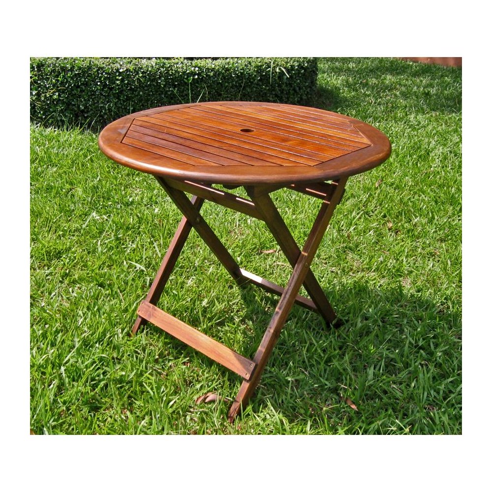32'' Round Folding Table with Straight Legs - International Caravan