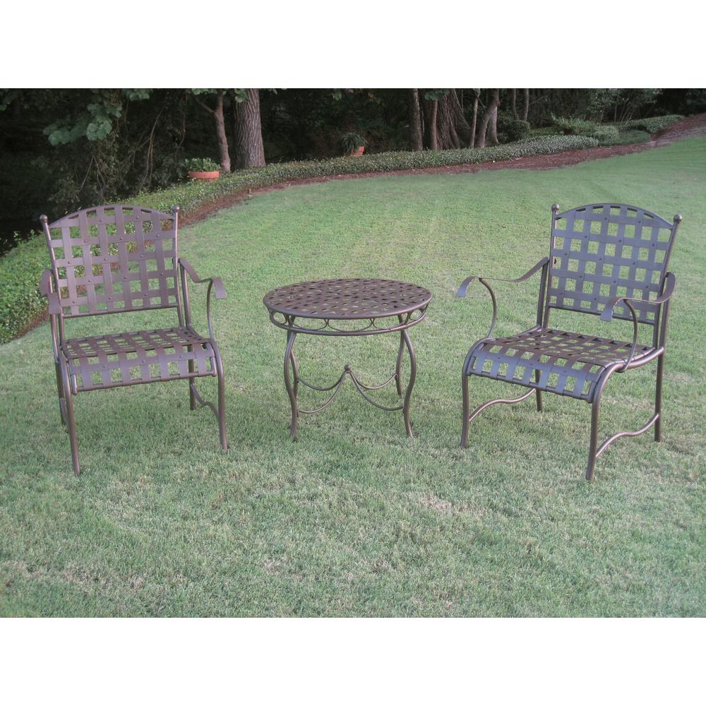 Set of 3 Santa Fe Iron Nailhead Bistro Set - International Caravan