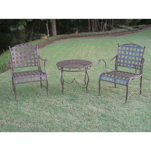 Set of 3 Santa Fe Iron Nailhead Bistro Set - International Caravan