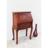 Small Carved Secretary Desk with Fold Out Front - International Caravan