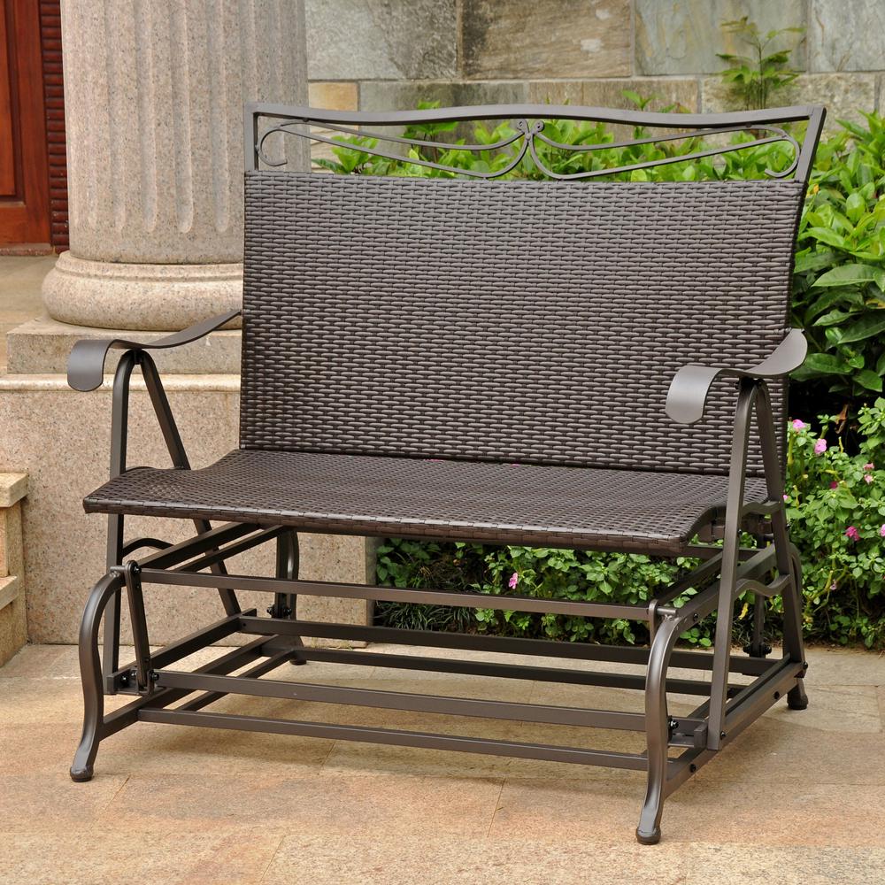 Valencia Resin Wicker/Steel Double Glider - International Caravan