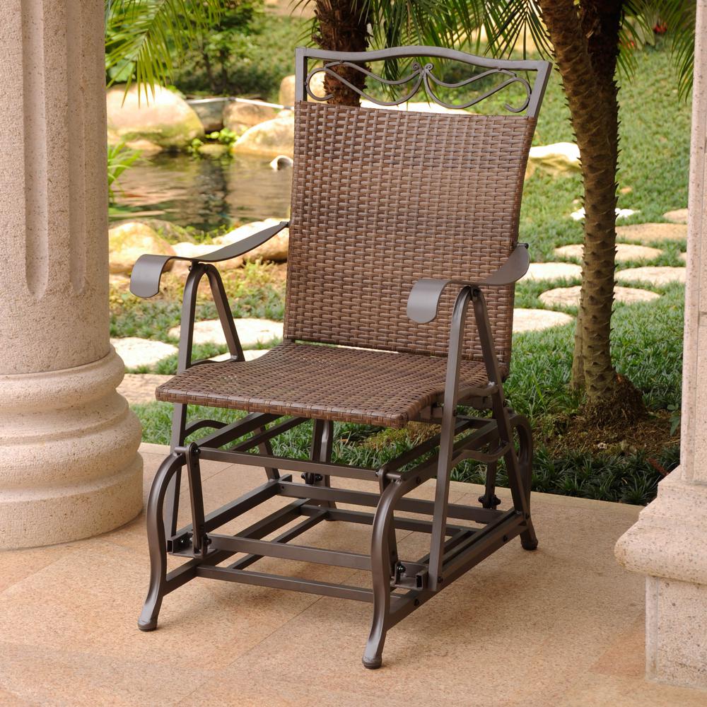 Valencia Resin Wicker/Steel Single Glider - International Caravan