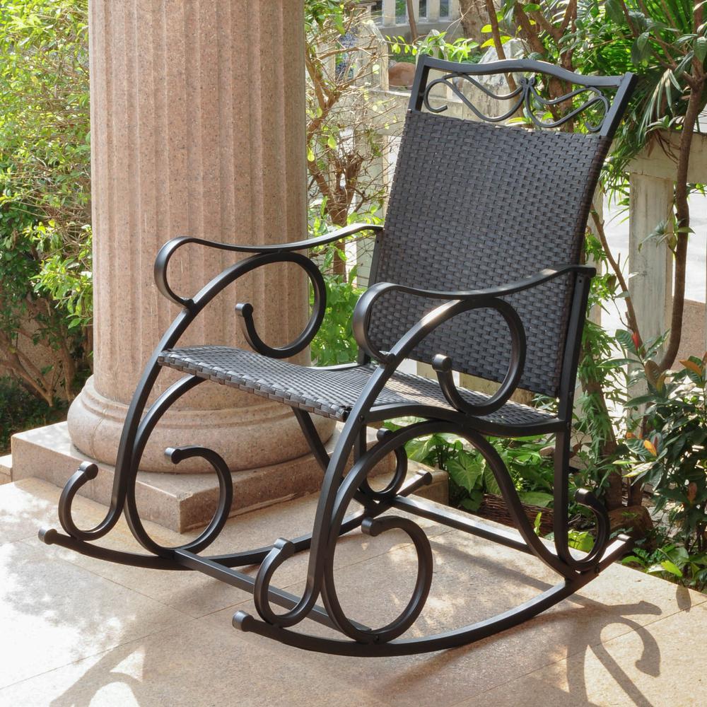 Valencia Resin Wicker/Steel Rocker - International Caravan