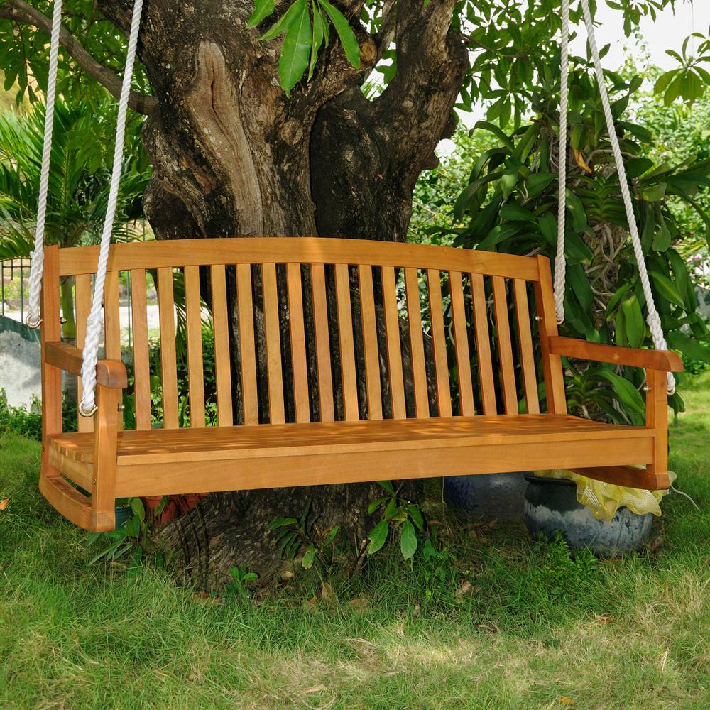 Royal Tahiti 59'' Wood Three Seated Swing - International Caravan