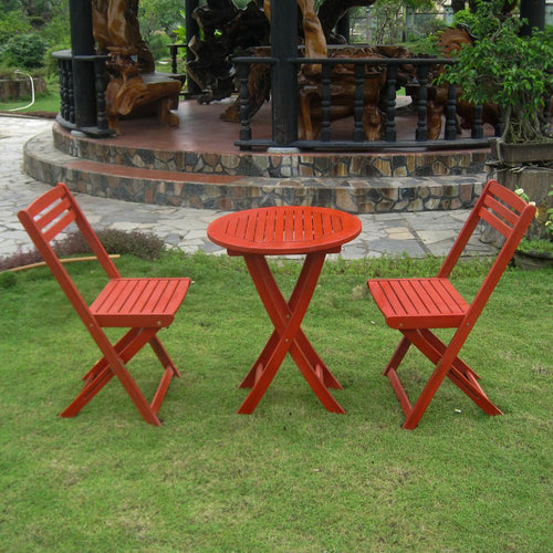 Set of 3 Acacia Folding Bistro Set - International Caravan