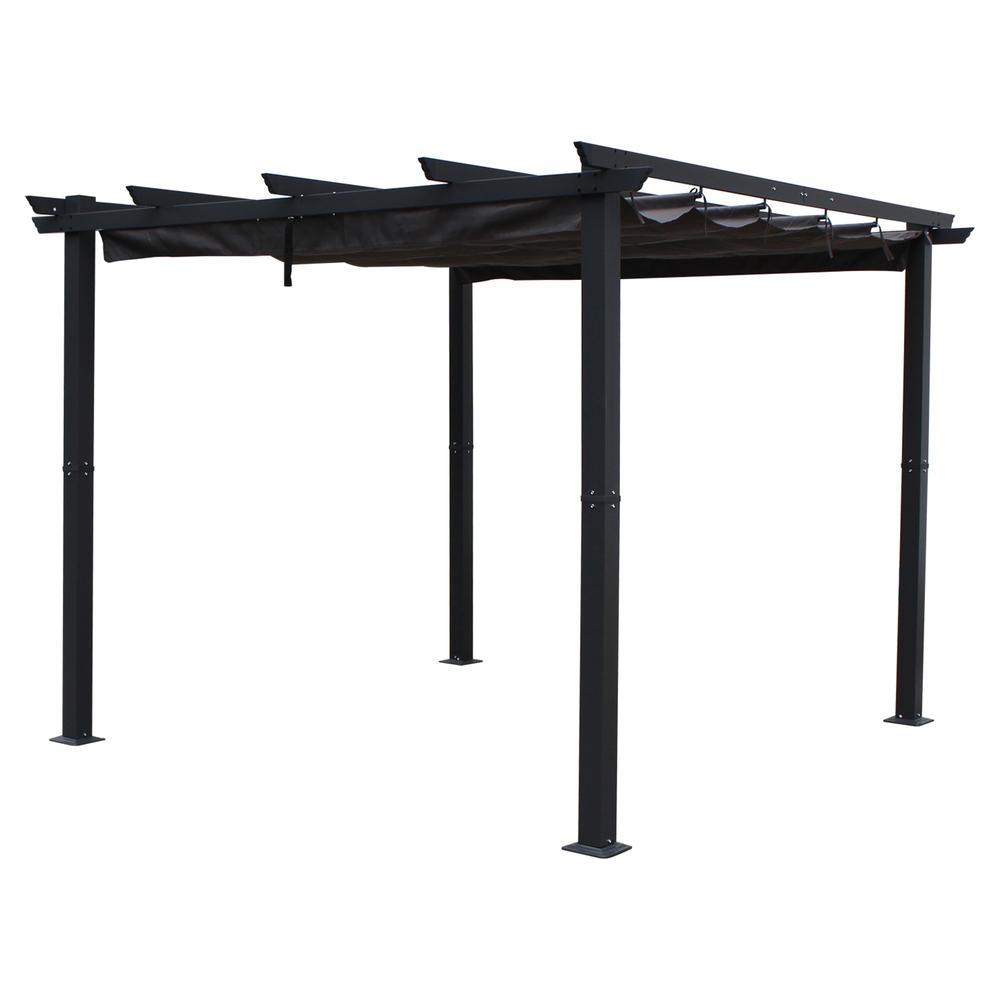 3 Meter Aluminum Framed Pergola, Grey - International Caravan