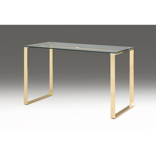 Glass Desk With Gold Base - Creative Images