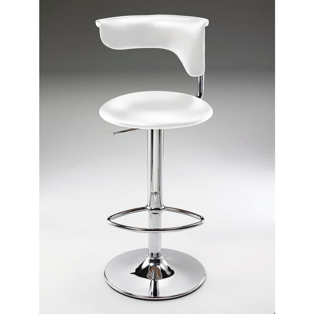 Bar Stool, Adj High, White - Creative Images