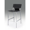 Black Leather Bar Stool, Chrome Base, 25''Seat High, Set Of 2 - Creative Images