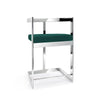 Bar Chair, 26'', Green Cushion, Stainless Steel Base - Creative Images