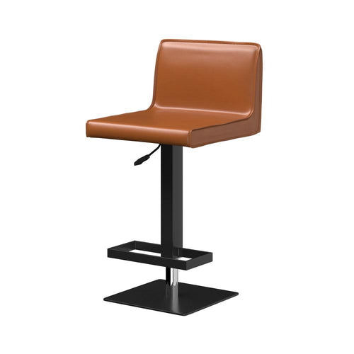 Bar Stool/Black Base, Cognac Pu - Creative Images