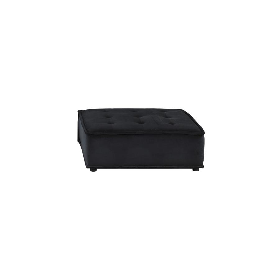 Anna Black Velvet 3 Pc Sectional Sofa Ottoman - Lilola Home