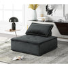 Anna Black Velvet 3 Pc Sectional Sofa Ottoman - Lilola Home